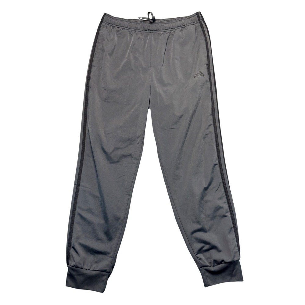 Adidas Mens Gray Black‎ 3-Stripe Jogger Track Pants Large Activewear Joggers